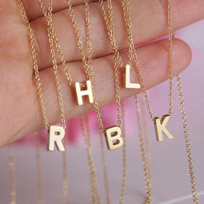 New Stainless Steel Gold-plated Clavicle Necklace Letter Pendant Jewelry