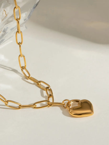 Stainless steel heart pendant necklace for women light luxury niche simple titanium steel